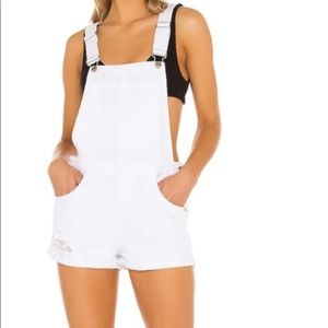 SUPERDOWN white denim overalls - size S